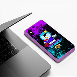 Чехол iPhone XS Max матовый BRAWL STARS MRP, цвет: 3D-фиолетовый — фото 2