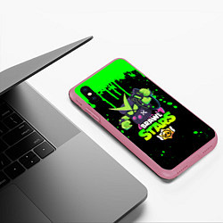 Чехол iPhone XS Max матовый BRAWL STARS VIRUS 8-BIT, цвет: 3D-малиновый — фото 2