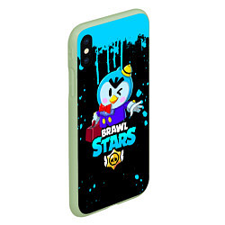 Чехол iPhone XS Max матовый BRAWL STARS MRP, цвет: 3D-салатовый — фото 2