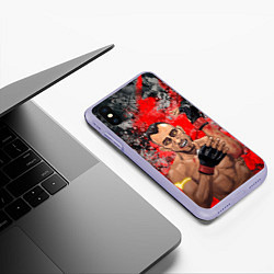 Чехол iPhone XS Max матовый Tony Ferguson, цвет: 3D-светло-сиреневый — фото 2