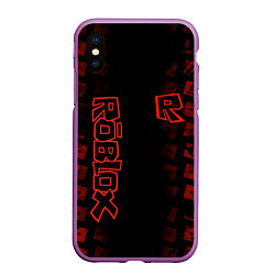 Чехол iPhone XS Max матовый Roblox, цвет: 3D-фиолетовый