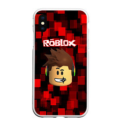 Чехол iPhone XS Max матовый ROBLOX, цвет: 3D-белый