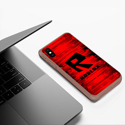 Чехол iPhone XS Max матовый Roblox, цвет: 3D-коричневый — фото 2