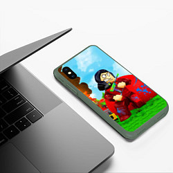 Чехол iPhone XS Max матовый ROBLOX, цвет: 3D-темно-зеленый — фото 2