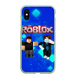 Чехол iPhone XS Max матовый ROBLOX, цвет: 3D-салатовый