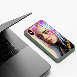 Чехол iPhone XS Max матовый Billie Pinky Wave, цвет: 3D-темно-зеленый — фото 2