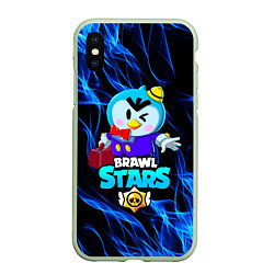 Чехол iPhone XS Max матовый BRAWL STARS MRP, цвет: 3D-салатовый