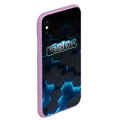 Чехол iPhone XS Max матовый Roblox Neon Hex, цвет: 3D-сиреневый — фото 2