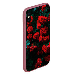 Чехол iPhone XS Max матовый Розы, цвет: 3D-малиновый — фото 2