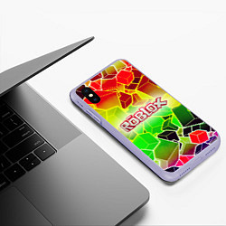 Чехол iPhone XS Max матовый Роблокс, цвет: 3D-светло-сиреневый — фото 2