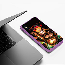 Чехол iPhone XS Max матовый Пламенная бригада пожарных, цвет: 3D-фиолетовый — фото 2