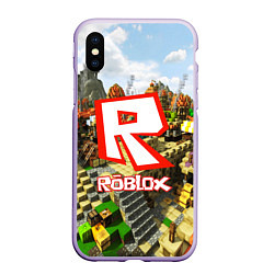 Чехол iPhone XS Max матовый ROBLOX, цвет: 3D-светло-сиреневый