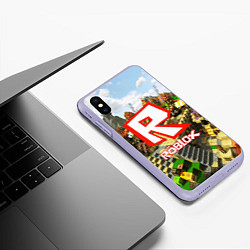 Чехол iPhone XS Max матовый ROBLOX, цвет: 3D-светло-сиреневый — фото 2