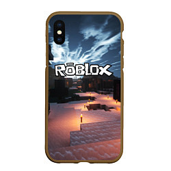 Чехол iPhone XS Max матовый ROBLOX, цвет: 3D-коричневый