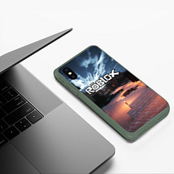 Чехол iPhone XS Max матовый ROBLOX, цвет: 3D-темно-зеленый — фото 2