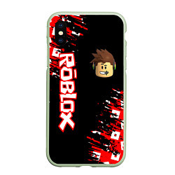 Чехол iPhone XS Max матовый ROBLOX, цвет: 3D-салатовый