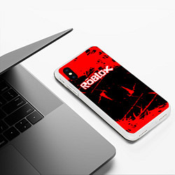 Чехол iPhone XS Max матовый ROBLOX, цвет: 3D-белый — фото 2