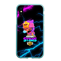 Чехол iPhone XS Max матовый BRAWL STARS SANDY, цвет: 3D-мятный