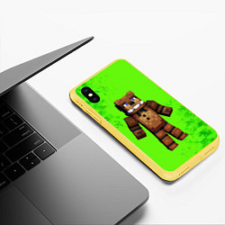 Чехол iPhone XS Max матовый MINECRAFT, цвет: 3D-желтый — фото 2