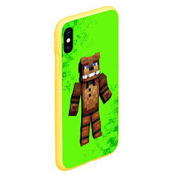 Чехол iPhone XS Max матовый MINECRAFT, цвет: 3D-желтый — фото 2