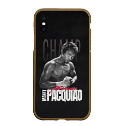 Чехол iPhone XS Max матовый Manny Pacquiao, цвет: 3D-коричневый