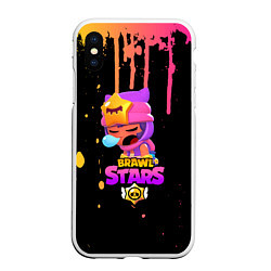 Чехол iPhone XS Max матовый BRAWL STARS SANDY, цвет: 3D-белый