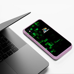 Чехол iPhone XS Max матовый MINECRAFT, цвет: 3D-сиреневый — фото 2