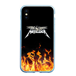 Чехол iPhone XS Max матовый Metallica, цвет: 3D-голубой