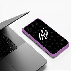 Чехол iPhone XS Max матовый Stray Kids, цвет: 3D-фиолетовый — фото 2