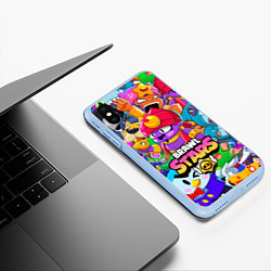 Чехол iPhone XS Max матовый BRAWL STARS GENE, цвет: 3D-голубой — фото 2