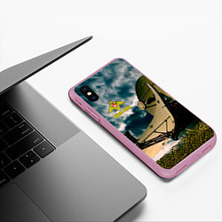 Чехол iPhone XS Max матовый Войска связи, цвет: 3D-розовый — фото 2
