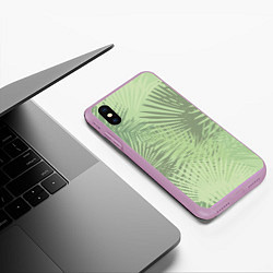 Чехол iPhone XS Max матовый В джунгли, цвет: 3D-сиреневый — фото 2