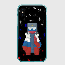 Чехол iPhone XS Max матовый CountryHumans, цвет: 3D-мятный