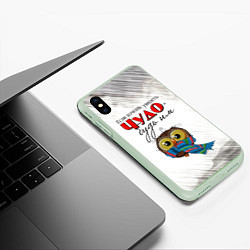 Чехол iPhone XS Max матовый Чудо, цвет: 3D-салатовый — фото 2