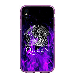 Чехол iPhone XS Max матовый QUEEN, цвет: 3D-фиолетовый