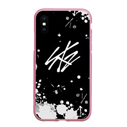Чехол iPhone XS Max матовый Stray Kids, цвет: 3D-розовый