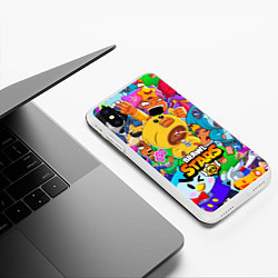 Чехол iPhone XS Max матовый BRAWL STARS SALLY LEON, цвет: 3D-белый — фото 2