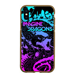 Чехол iPhone XS Max матовый Imagine Dragons, цвет: 3D-коричневый