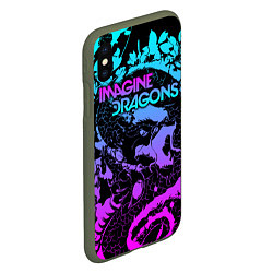 Чехол iPhone XS Max матовый Imagine Dragons, цвет: 3D-темно-зеленый — фото 2