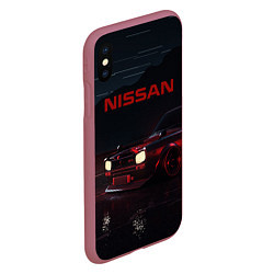 Чехол iPhone XS Max матовый NISSAN, цвет: 3D-малиновый — фото 2