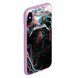 Чехол iPhone XS Max матовый METALLICA GLITCH STORM, цвет: 3D-сиреневый — фото 2