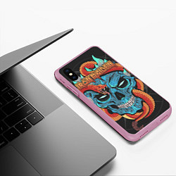 Чехол iPhone XS Max матовый Iron Maiden, цвет: 3D-розовый — фото 2