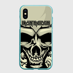 Чехол iPhone XS Max матовый Iron Maiden, цвет: 3D-мятный