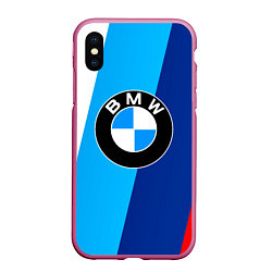 Чехол iPhone XS Max матовый BMW, цвет: 3D-малиновый