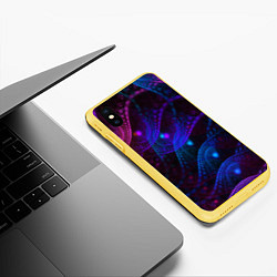 Чехол iPhone XS Max матовый NEON FRACTAL, цвет: 3D-желтый — фото 2