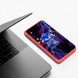 Чехол iPhone XS Max матовый SONIC, цвет: 3D-красный — фото 2