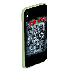 Чехол iPhone XS Max матовый Iron Maiden, цвет: 3D-салатовый — фото 2