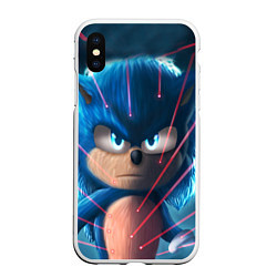 Чехол iPhone XS Max матовый SONIC, цвет: 3D-белый