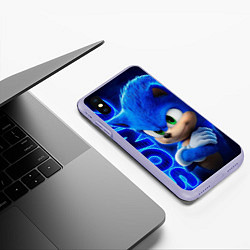 Чехол iPhone XS Max матовый SONIC, цвет: 3D-светло-сиреневый — фото 2