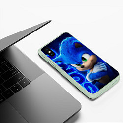 Чехол iPhone XS Max матовый SONIC, цвет: 3D-салатовый — фото 2